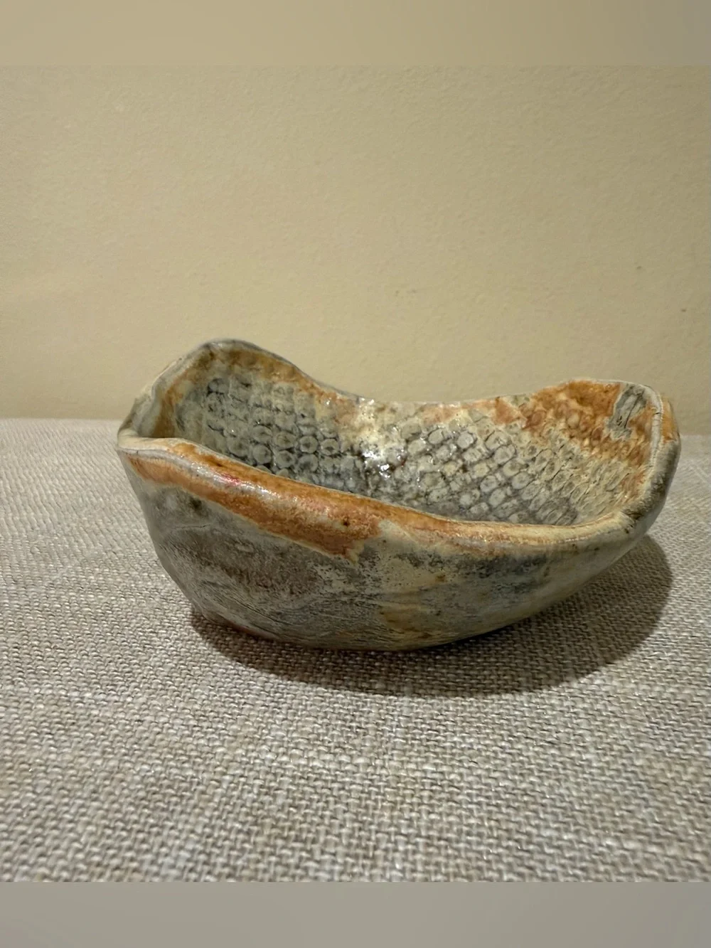 Vintage Gerrol Benigno Studio Pottery Wabi Sabi Textured Ceramic Bowl Signed